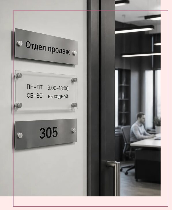 Офисные таблички на дверь в Еманжелинске по цене от 5033 р. | Аванза-Мнж